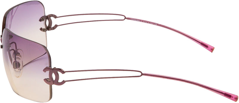 Chanel Purple Rimless Logo Sunglasses
