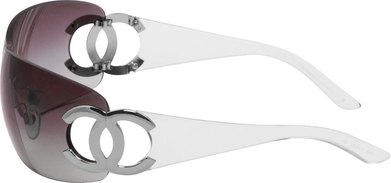 Chanel Rimless Shield Logo Sunglasses