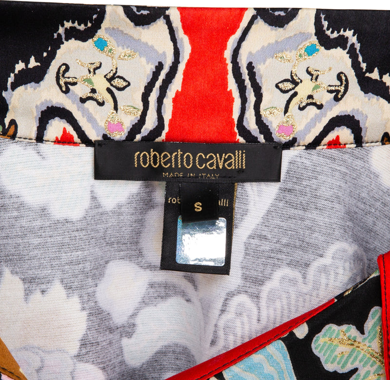 Roberto Cavalli Spring 2003 Printed Top Skirt Set