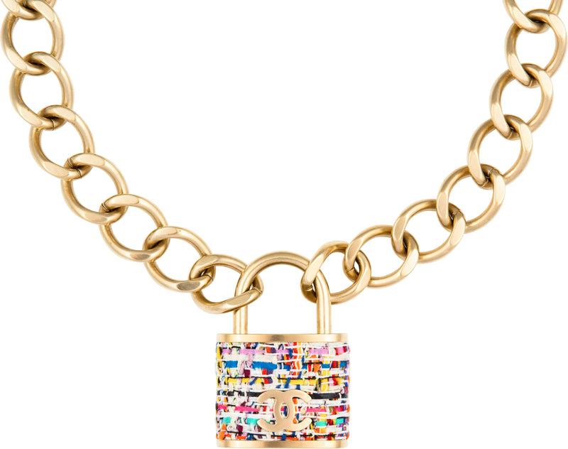 Chanel Fall 2014 Runway Supermarket Tweed Padlock Chain
