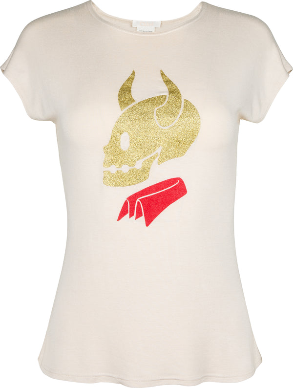 Chloé Spring 2000 Runway Glitter Devil Skull Top