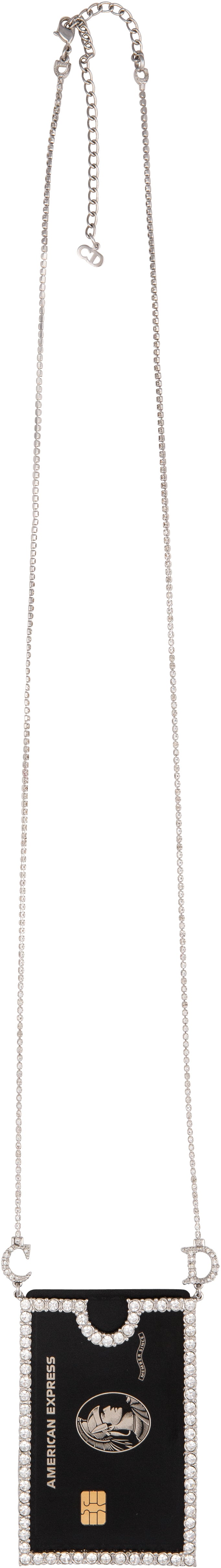 Christian Dior Swarovski Logo Credit Cardholder Necklace