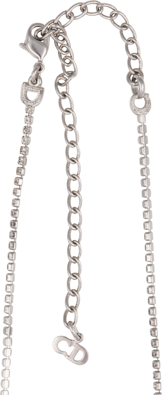 Christian Dior Swarovski Logo Credit Cardholder Necklace
