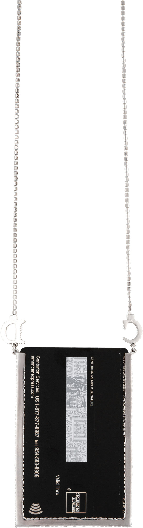 Christian Dior Swarovski Logo Credit Cardholder Necklace