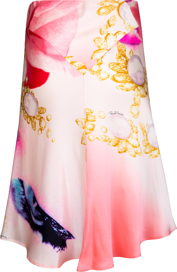 Roberto Cavalli Spring 2001 Runway Silk Printed Skirt