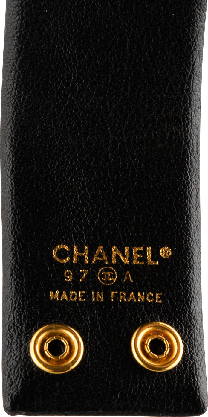 Chanel Fall 1997 Quilted Leather Logo Cuff