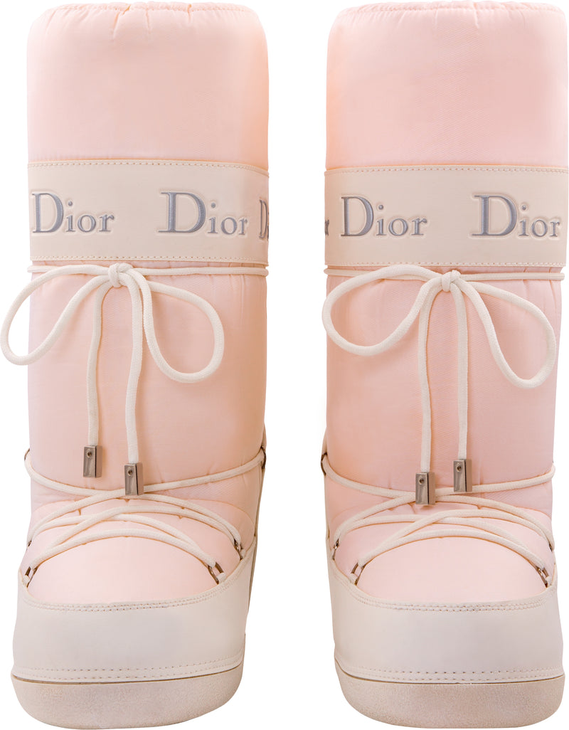 Christian Dior Pink Logo Moon Boots