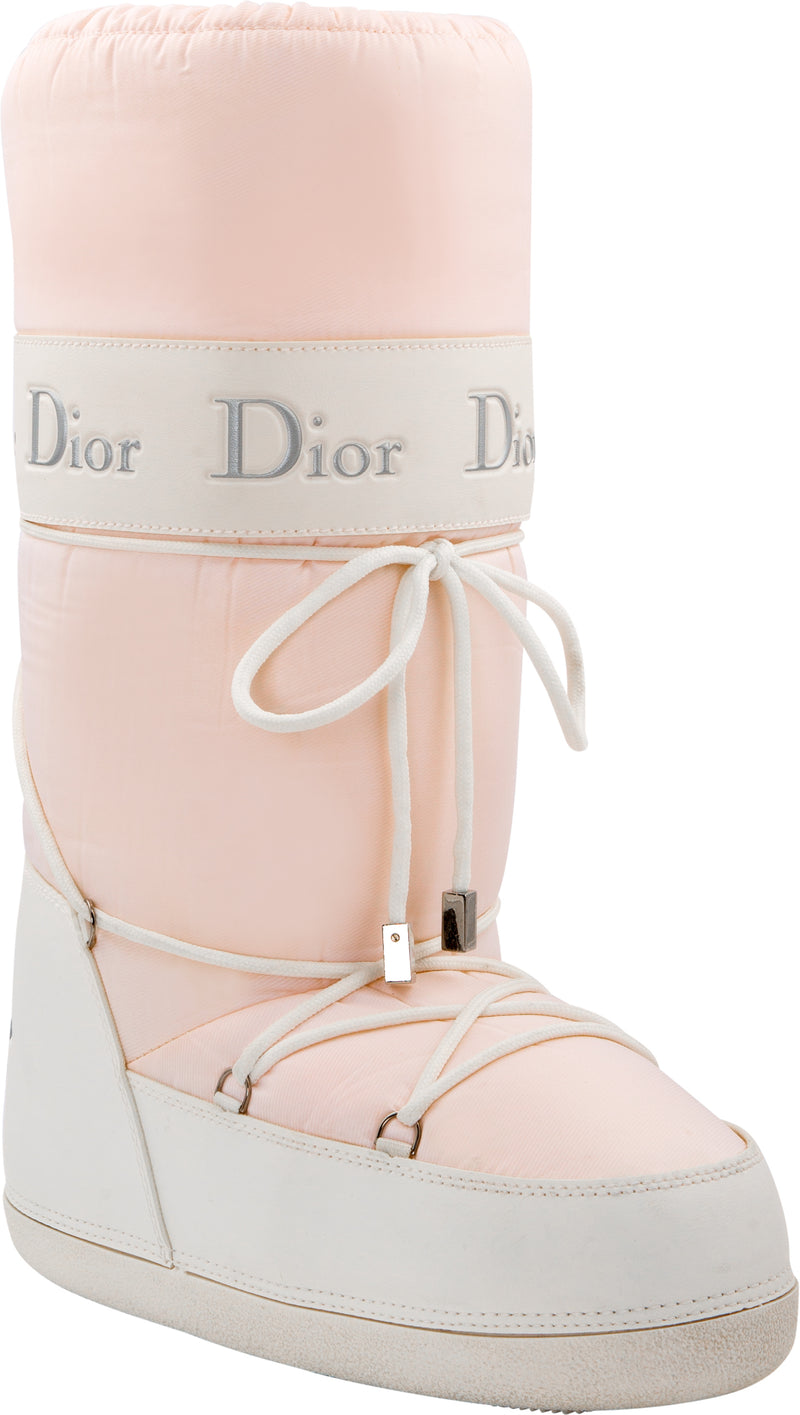 Christian Dior Pink Logo Moon Boots