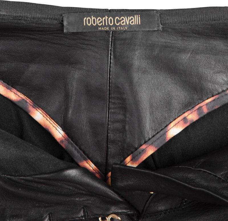 Roberto Cavalli Spring 2003 Runway Leather Embroidered Pants
