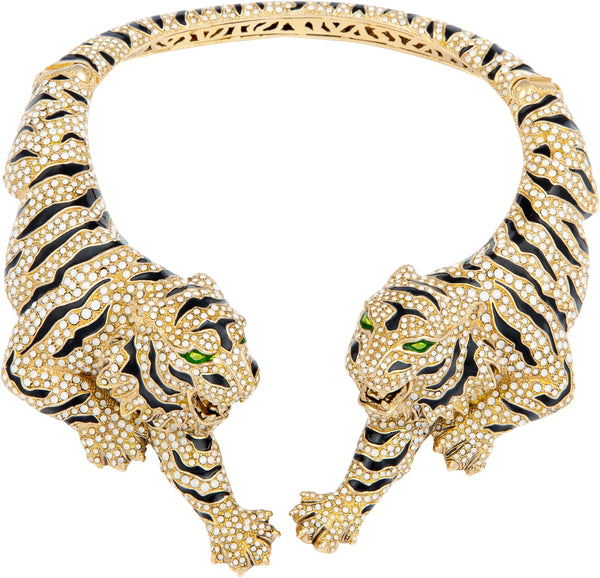 Roberto Cavalli Spring 2013 Runway Double Tiger Choker Necklace