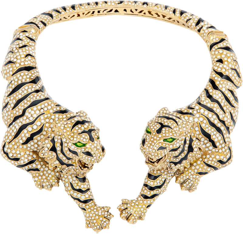 Roberto Cavalli Spring 2013 Runway Double Tiger Choker Necklace