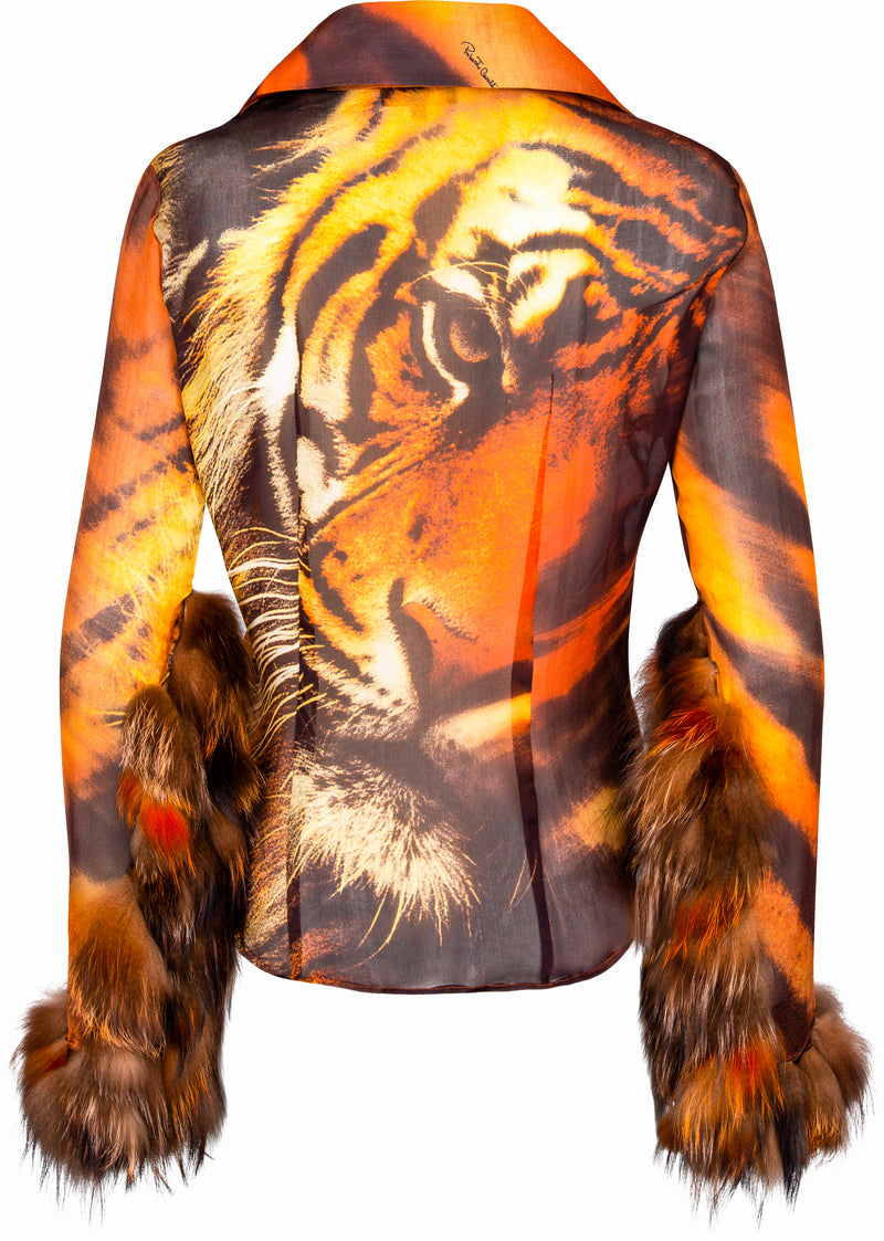 Roberto Cavalli Fall 2000 Runway Silk Chiffon Printed Top