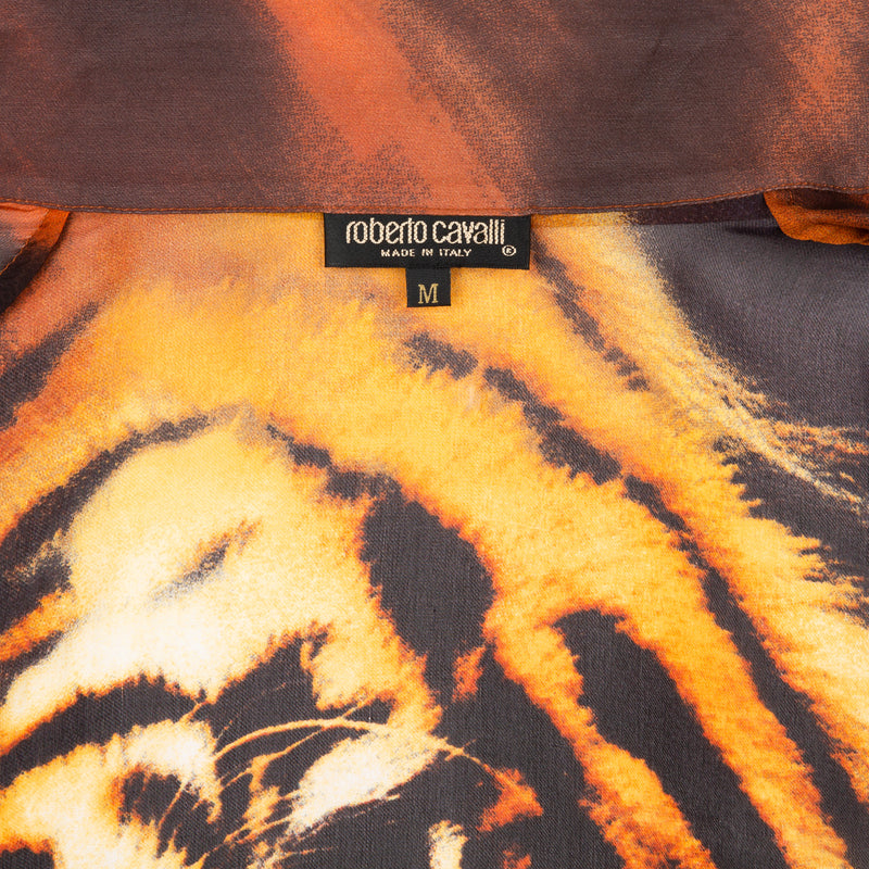 Roberto Cavalli Fall 2000 Runway Silk Chiffon Printed Top