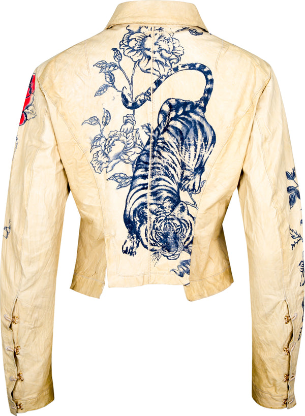 Roberto Cavalli Spring 2003 Tattoo Printed Leather Jacket