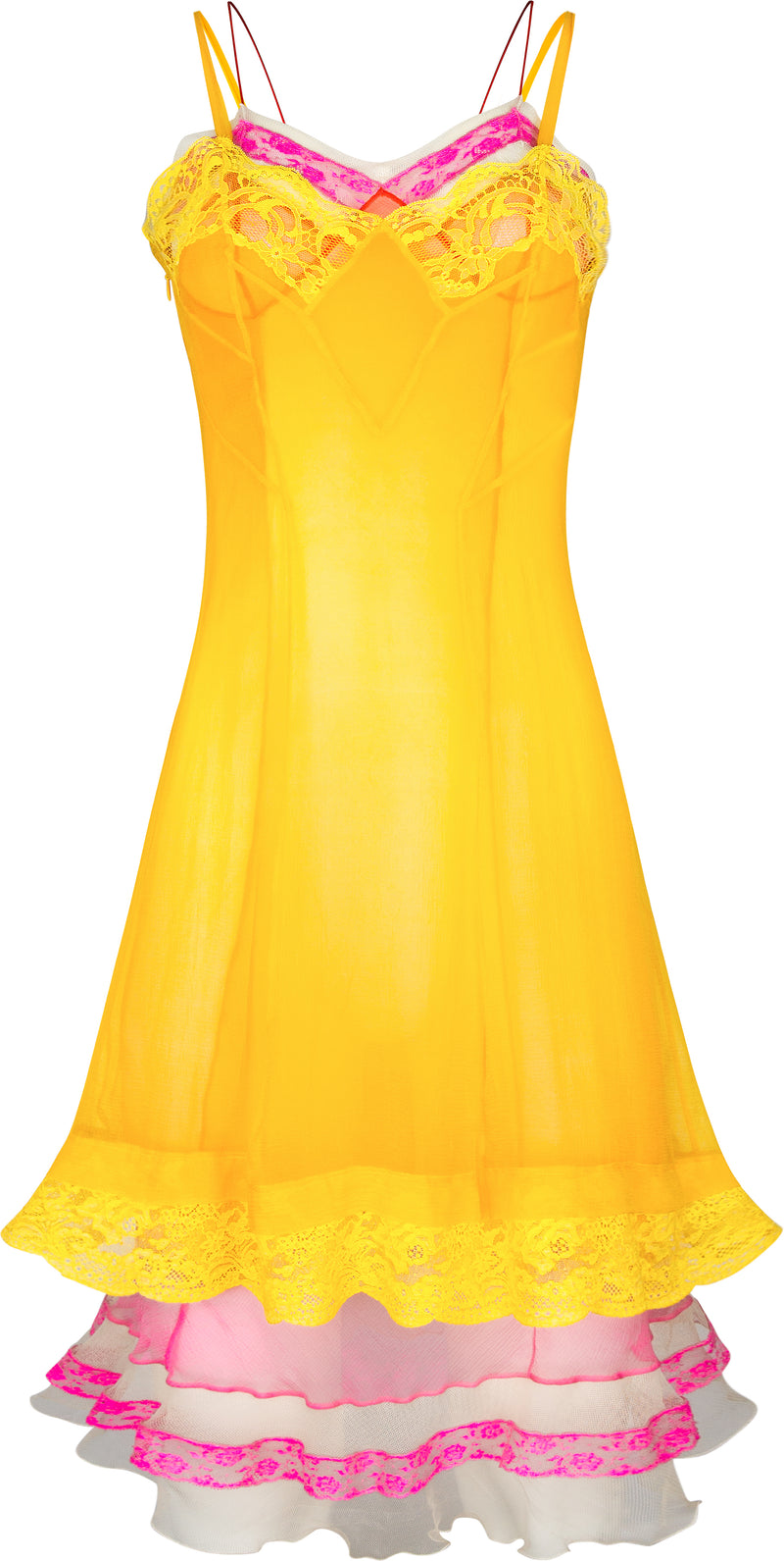 Christian Dior Spring 2005 Runway Silk Chiffon Layered Slip Dress