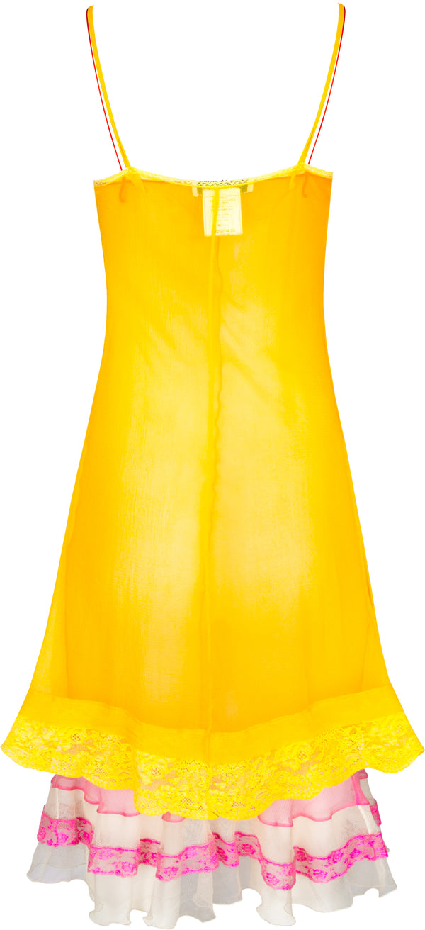 Christian Dior Spring 2005 Runway Silk Chiffon Layered Slip Dress