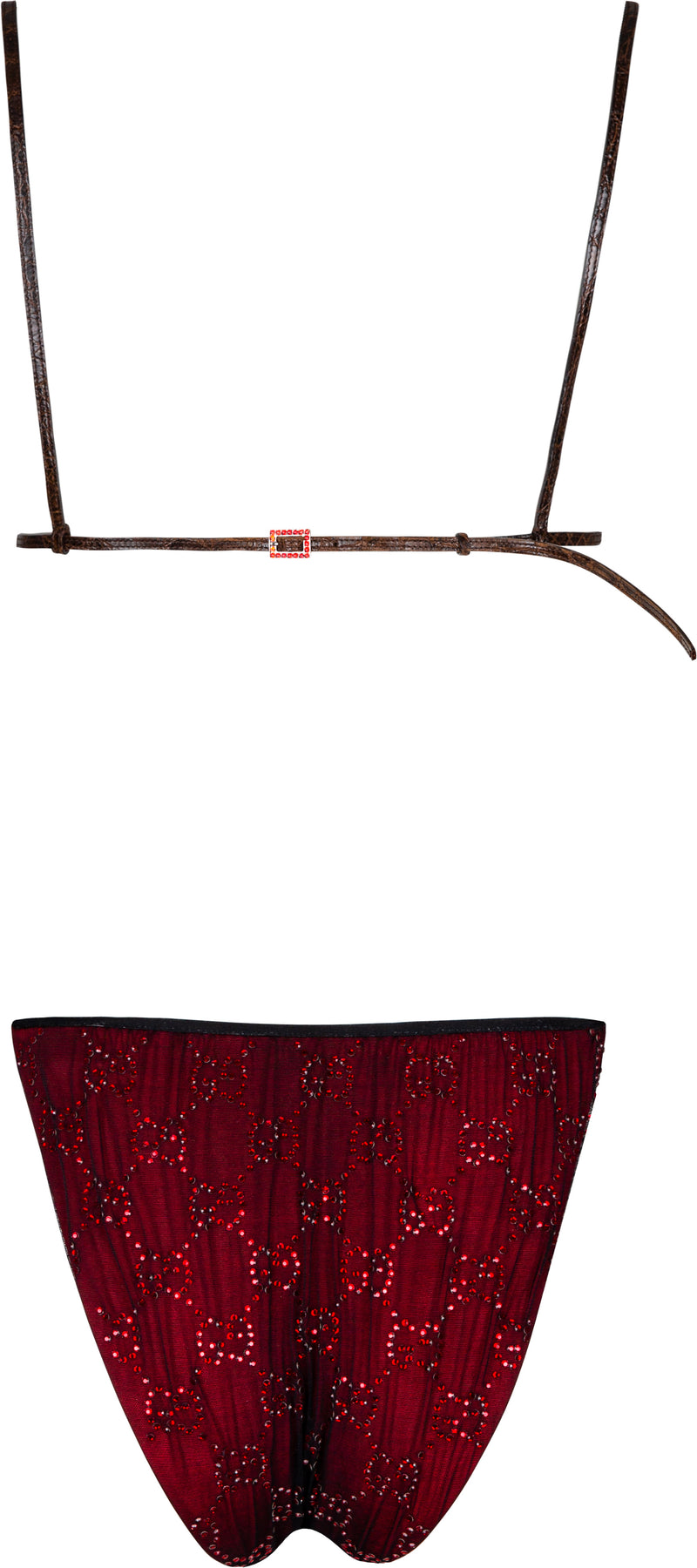 Gucci Spring 1998 Runway Swarovski Logo Embellished Bikini