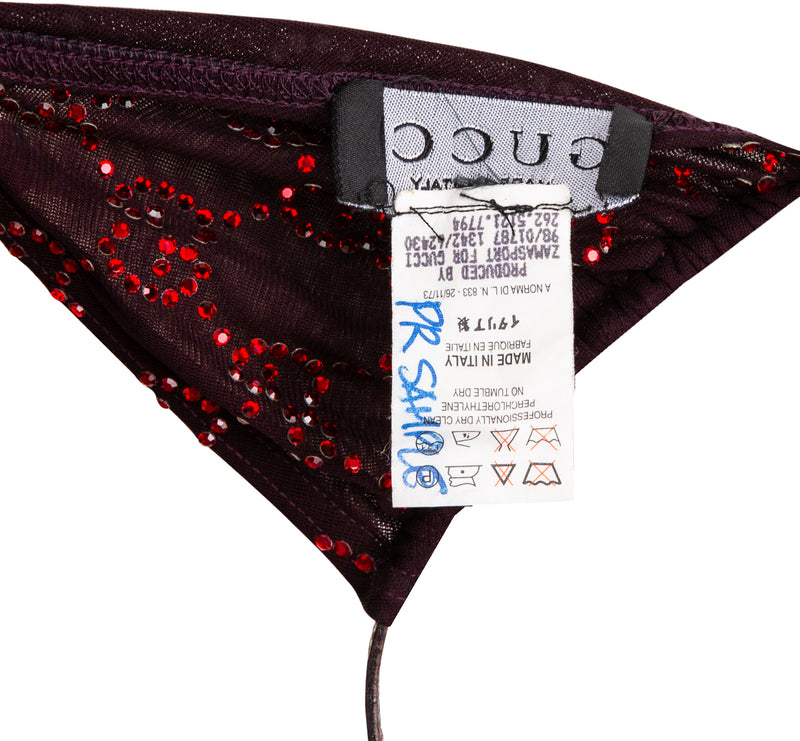 Gucci Spring 1998 Runway Swarovski Logo Embellished Bikini