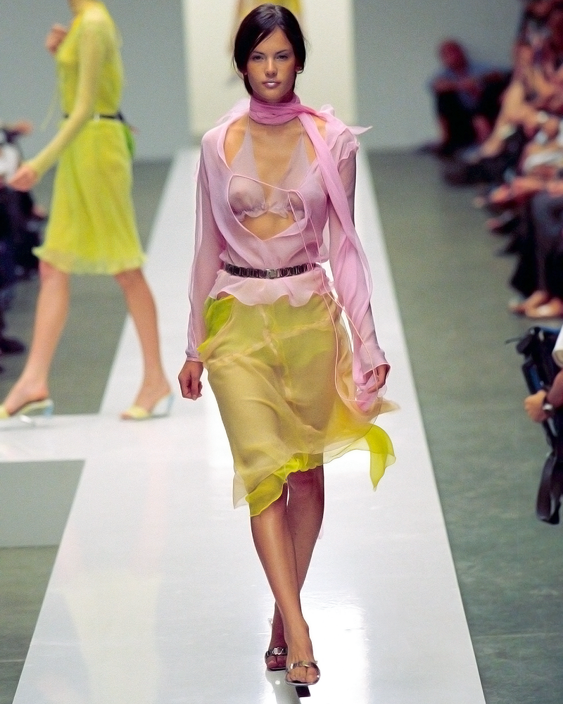 Fendi Spring 2000 Runway Silk Chiffon Bralette