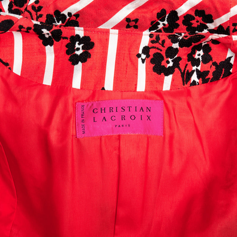 Christian Lacroix Floral Embroidered Striped Suit