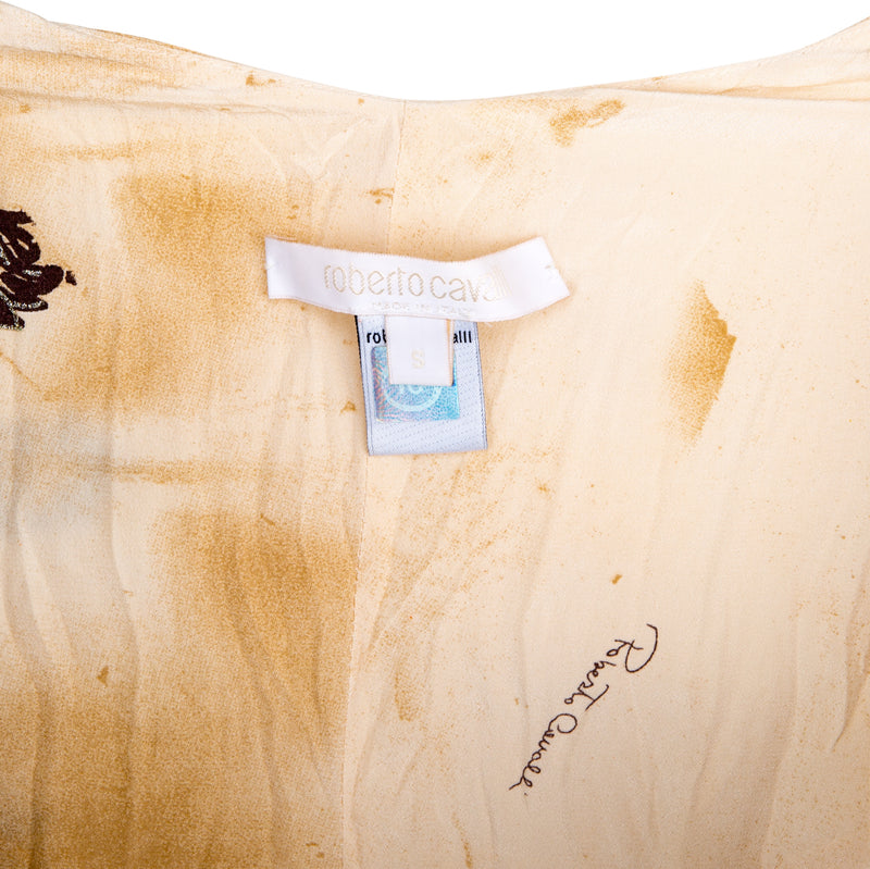 Roberto Cavalli Spring 2003 Tattoo Printed Cocktail Dress