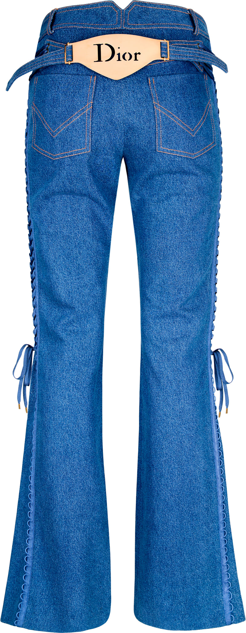 Christian Dior Fall 2002 Runway Embellished Plate Logo Jeans