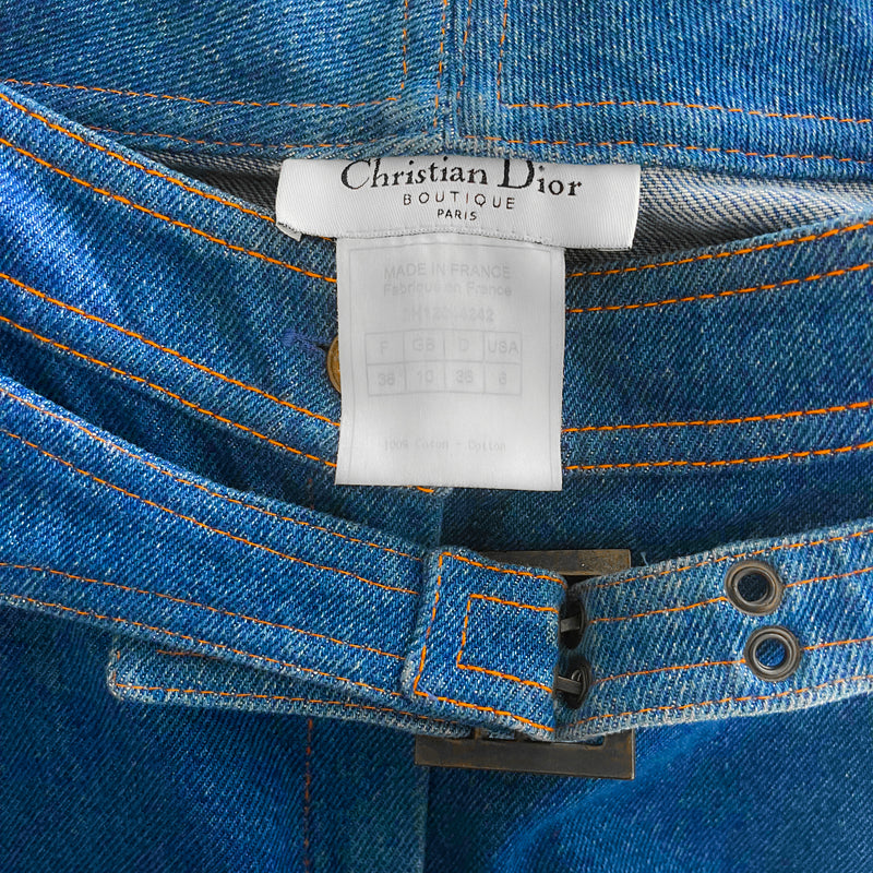 Christian Dior Fall 2002 Runway Embellished Plate Logo Jeans