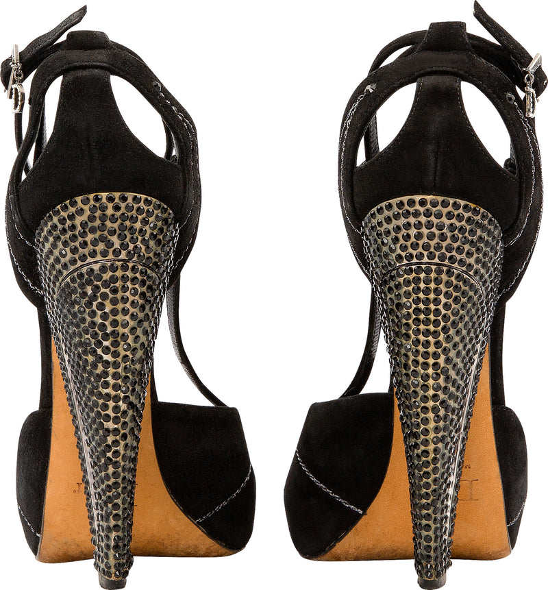 Christian Dior Spring 2008 Runway Swarovski Embellished Platform Sandals