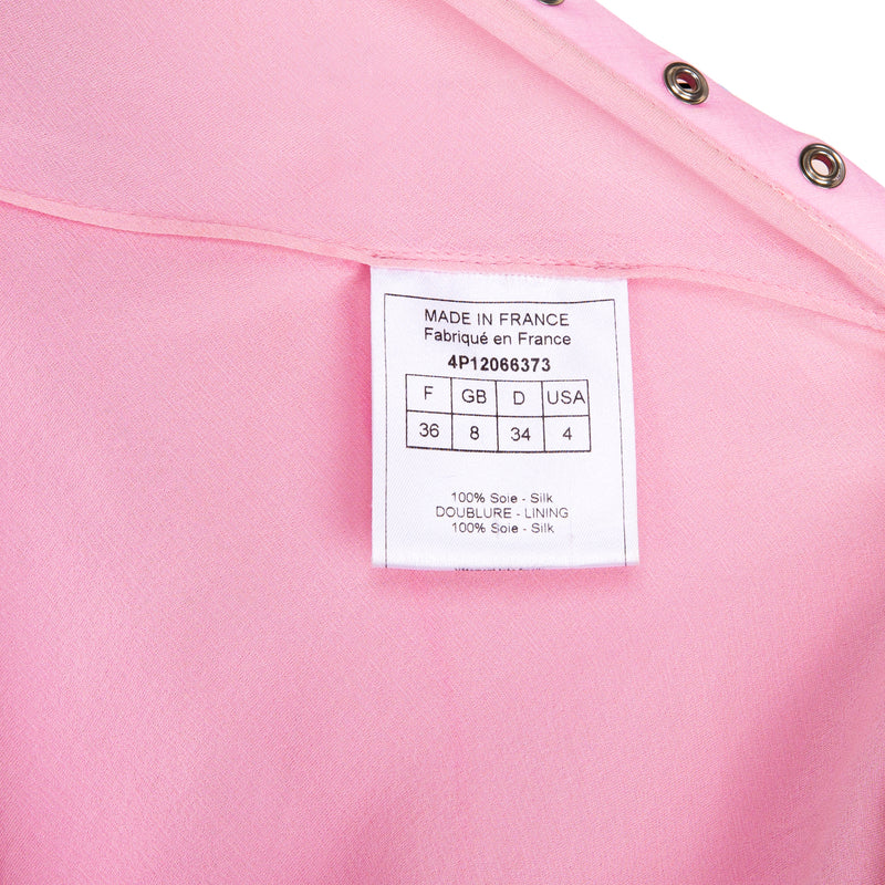 Christian Dior Spring 2004 Silk Chiffon Lace-Up Ruffle Gown