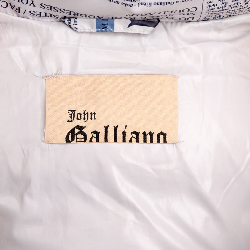 John Galliano Gazette Newspaper Puffer Jacket