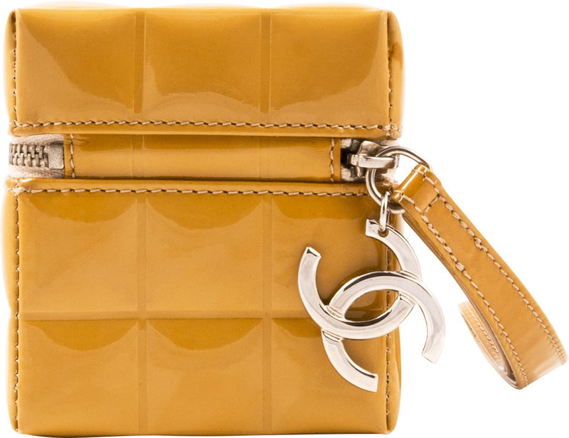 Chanel Spring 2004 Beige Quilted Patent Leather Rubik's Cube Wristlet