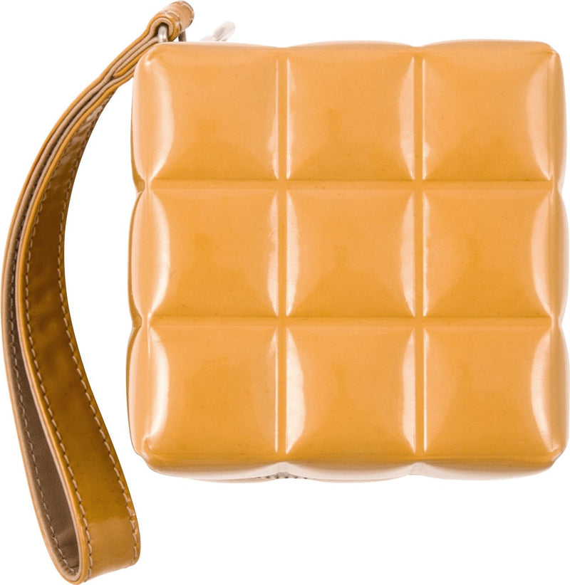 Chanel Spring 2004 Beige Quilted Patent Leather Rubik's Cube Wristlet