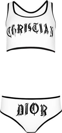 Christian Dior Spring 2002 White Gothic Bikini