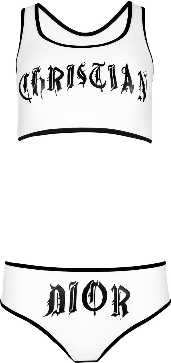 Christian Dior Spring 2002 White Gothic Bikini