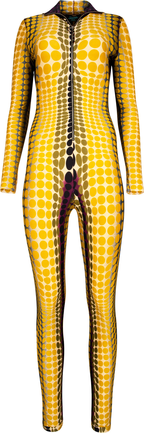 Jean Paul Gaultier Fall 1995 Runway Cyber Dots Hooded Catsuit