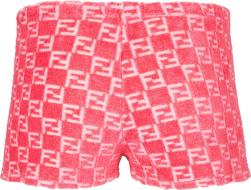 Fendi Hot Pink Monogram Terrycloth Shorts