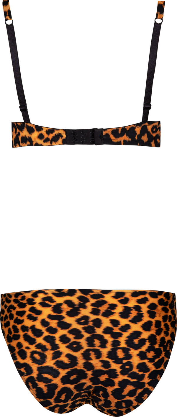 Christian Dior Leopard Print Embellished Logo Bikini