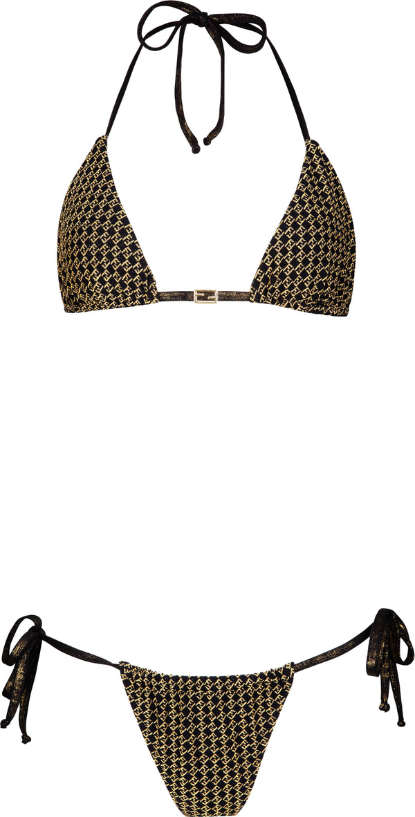 Fendi Zucca Embellished Logo Bikini