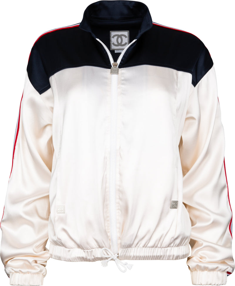 Chanel Spring 2002 Logo Embroidered Star Bomber Jacket