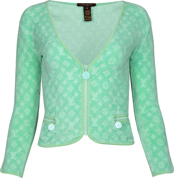 Louis Vuitton Mint Velour Logo Jacket
