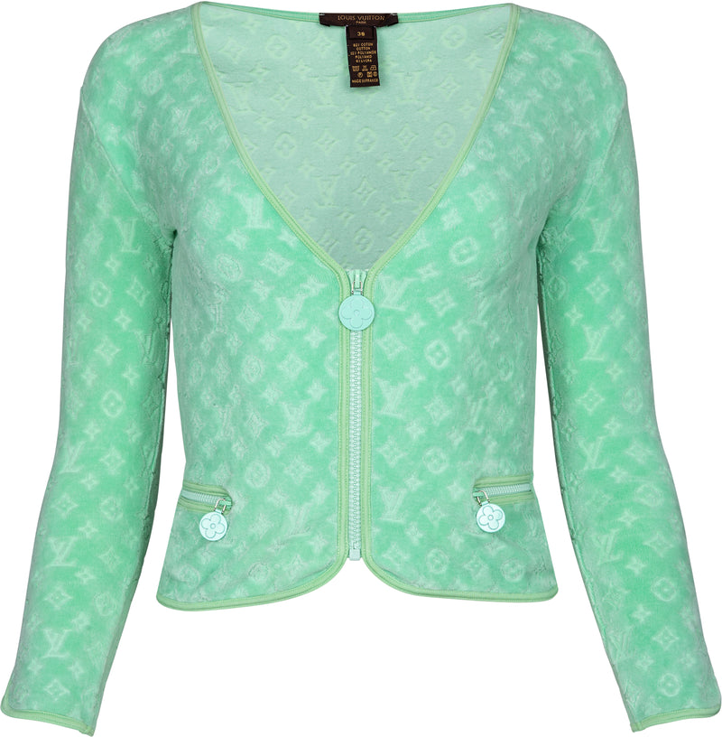 Louis Vuitton Mint Velour Logo Jacket