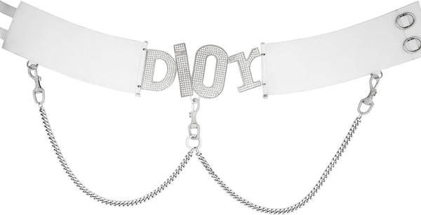 Christian Dior Spring 2003 Runway Swarovski Logo Embellished Belt
