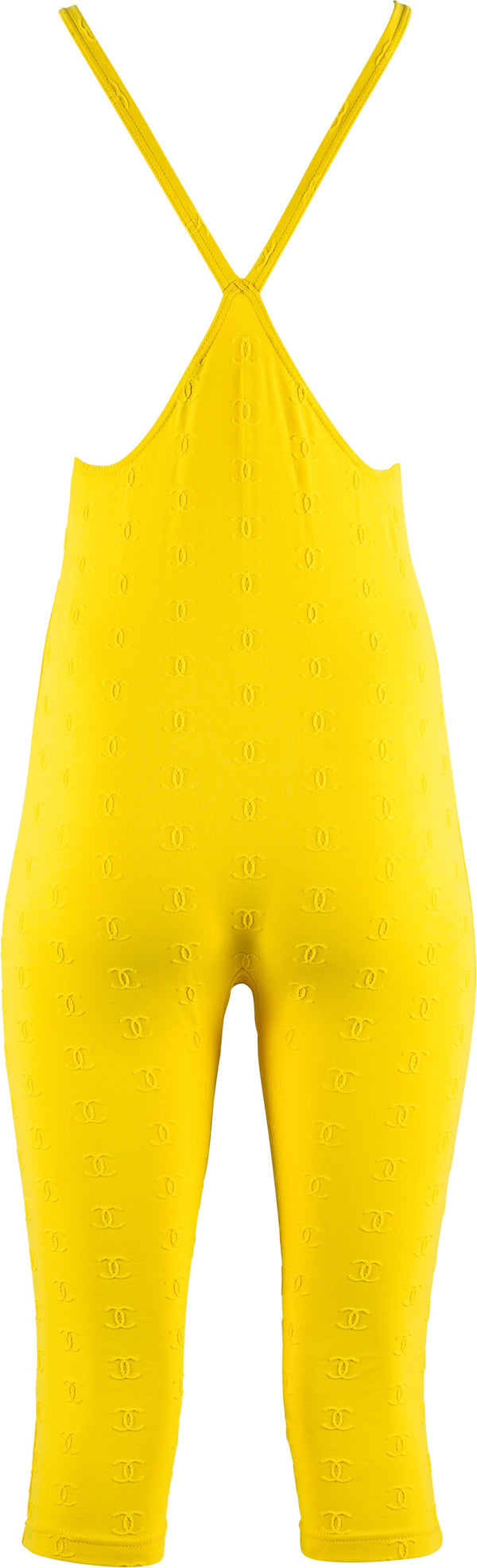 Chanel Spring 1997 Yellow Embroidered Logo Jumpsuit