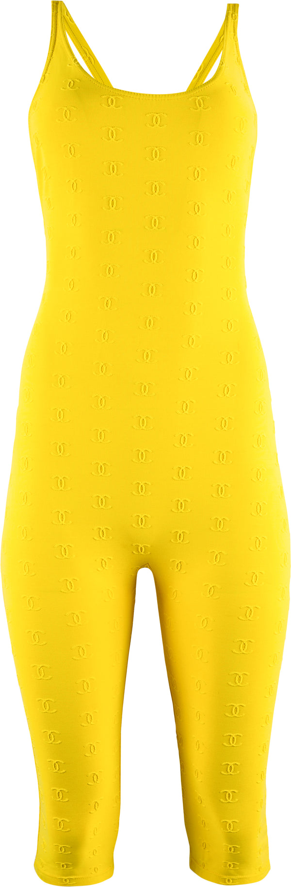 Chanel Spring 1997 Yellow Embroidered Logo Jumpsuit