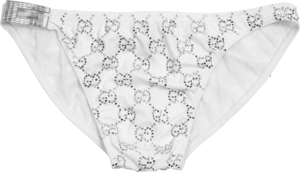 Gucci Swarovski Embellished Logo Spring 1998 Runway Swimsuit Bottoms