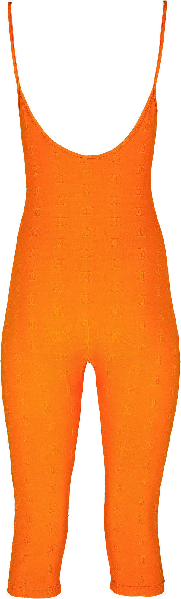 Chanel Spring 1997 Orange Embroidered Logo Jumpsuit