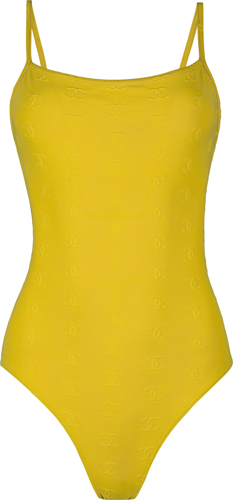 Chanel Spring 1997 Yellow Logo One-Piece