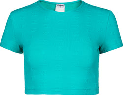 Chanel Spring 1997 Teal Logo Crop Top