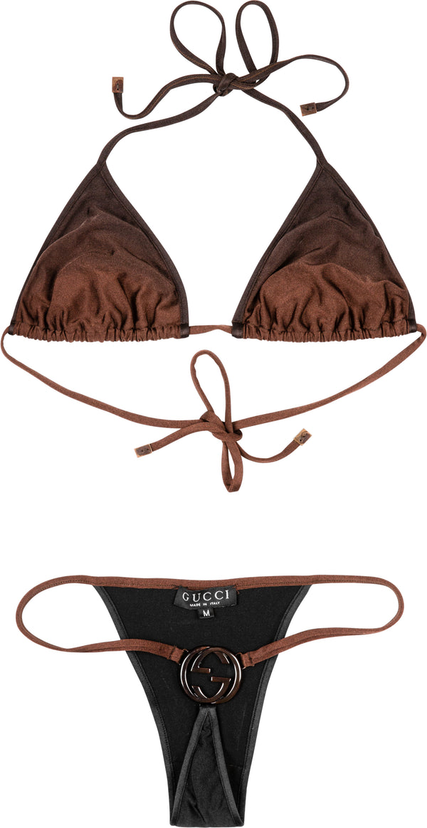 Gucci Museum Spring 1997 Runway Metal Logo G-String Bikini