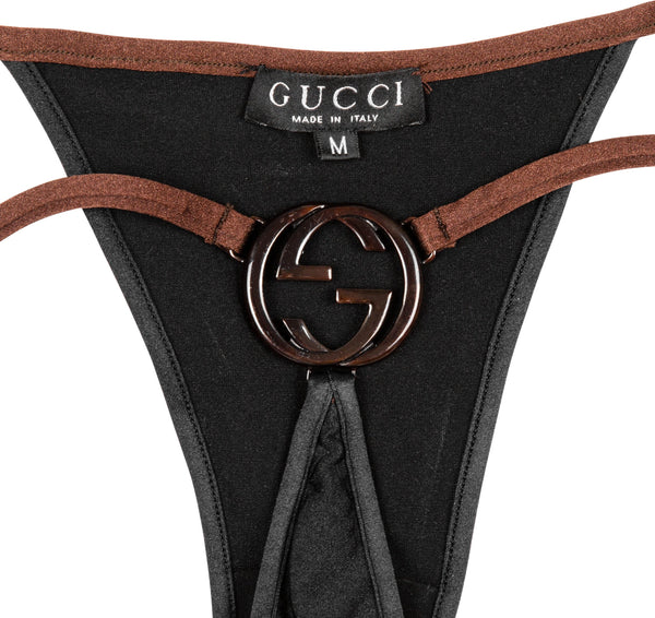 Gucci Museum Spring 1997 Runway Metal Logo G-String Bikini